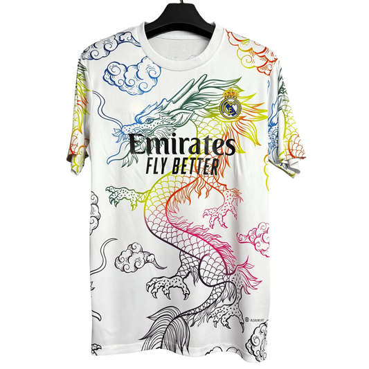 Real Madrid Multicolor White Dragon Jersey - 2025/2026 Special Edition Fan Version